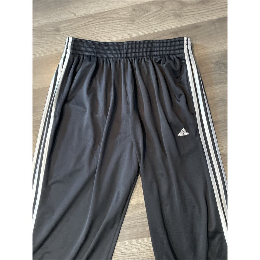 Vintage Adidas Sweatpants Men XL Black Track Warm Up 3 Stripe Baggy Wide Y2K
